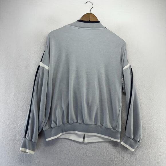 Vintage Christian Dior Track Jacket Men's XL Blue Gray Zip Pockets Monsieur 80s - Picture 9 of 11